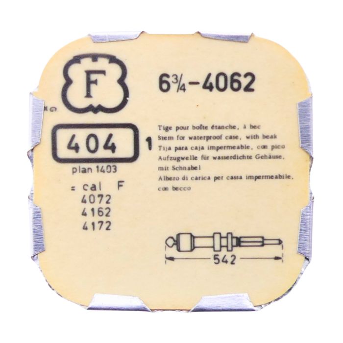 Felsa 4062 - 404 Tige pour boite étanche (partie mouvement) (à l'unité) - Stem for waterproof case (movement portion) (per unit)