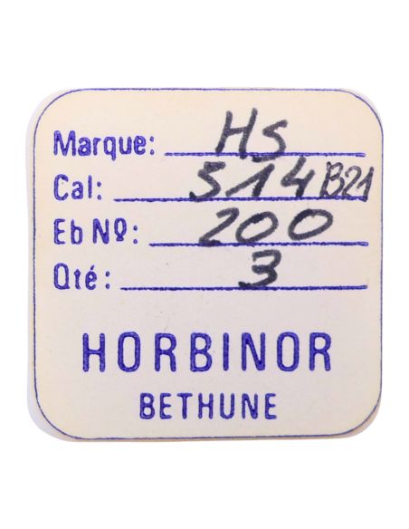 HS 514B21 - 200 Roue de centre avec chaussée (roue de minute) (à l'unité) - Center wheel and pinion with cannon pinion (per unit