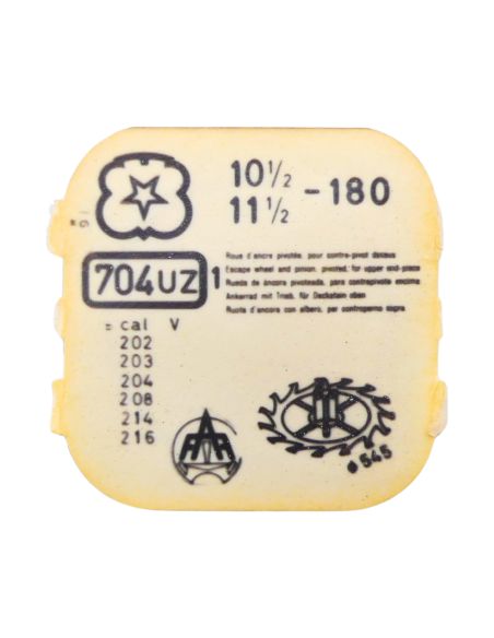 Venus 180 - 704 Roue d'ancre pivotée pour contre-pivot dessus (à l'unité) - Escape wheel and pinion pivoted for upper end-piece 