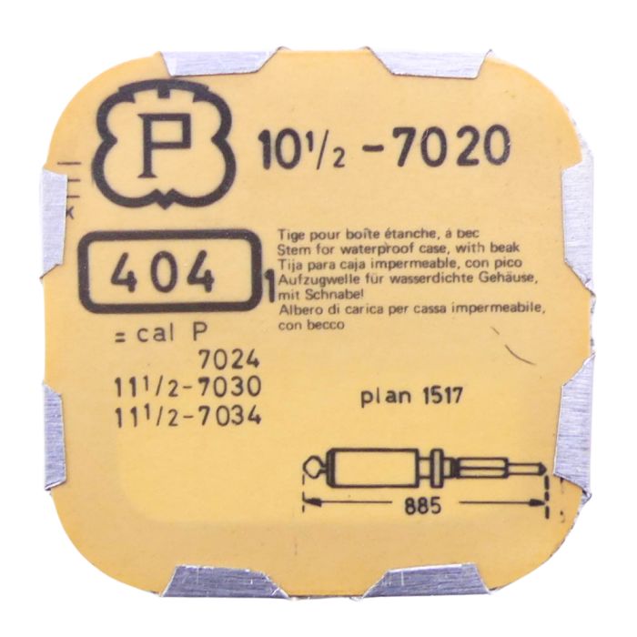 Peseux 7020 - 404 Tige pour boite étanche (partie mouvement) (à l'unité) - Stem for waterproof case (movement portion) (per unit