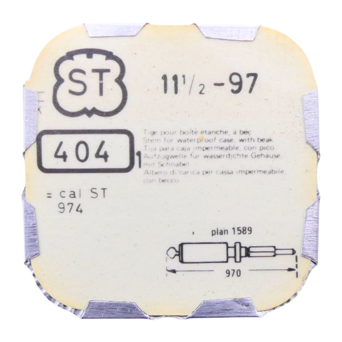 ST 97 - 404 Tige pour boite étanche (partie mouvement) (à l'unité) - Stem for waterproof case (movement portion) (per unit)