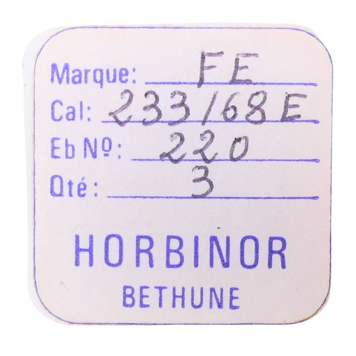 FE 233/68E - 220 Roue de seconde, court pivot (à l'unité) - Fourth wheel and pinion, without second hand bit (per unit)