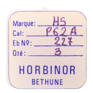 HS P62A - 227 Roue de seconde au centre (à l'unité) - Sweep second wheel and pinion (per unit)