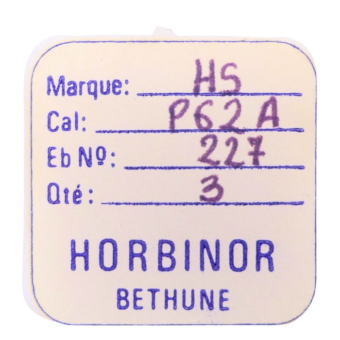 HS P62A - 227 Roue de seconde au centre (à l'unité) - Sweep second wheel and pinion (per unit)