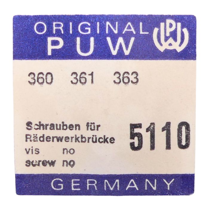PUW 360 - 5110 Vis de pont de rouage - Train wheel bridge screw