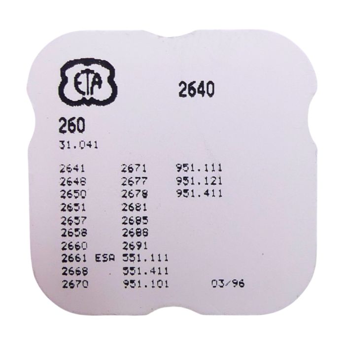 ETA 2640 - 260 Roue de minuterie (à l'unité) - Minute wheel (per unit)