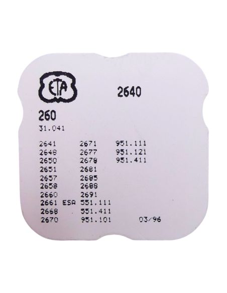 ETA 2640 - 260 Roue de minuterie (à l'unité) - Minute wheel (per unit)