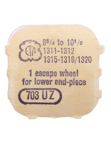 ETA 1311/12/15/18/20 - 703 Roue d'ancre pivotée pour contre-pivot dessous (à l'unité) - Escape wheel and pinion pivoted for lowe
