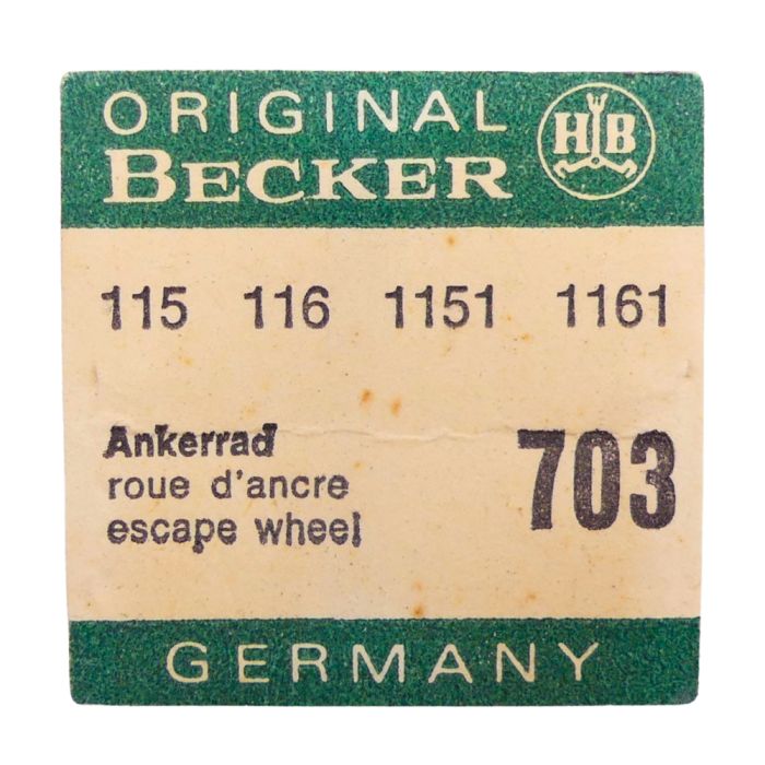 Becker 115 - 703 Roue d'ancre pivotée pour contre-pivot dessous (à l'unité) - Escape wheel and pinion pivoted for lower end-piec