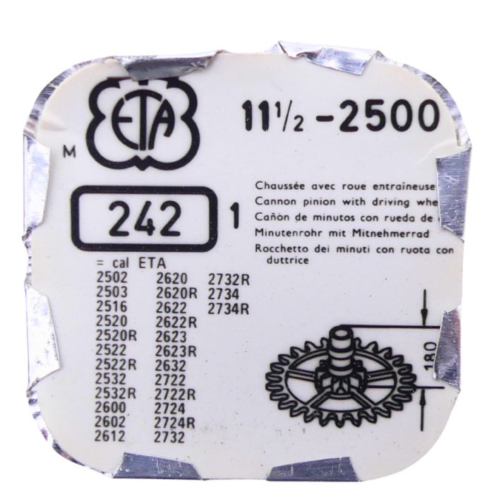 ETA 2500 - 242 Chaussée avec roue entraîneuse (à l'unité) - Cannon pinion with driving wheel (per unit)
