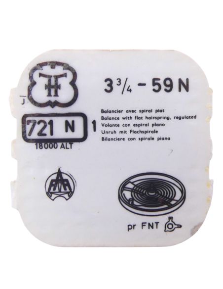 FHF 59N - 721 Balancier avec spiral plat (à l'unité) - Balance with flat hairspring regulated (per unit)
