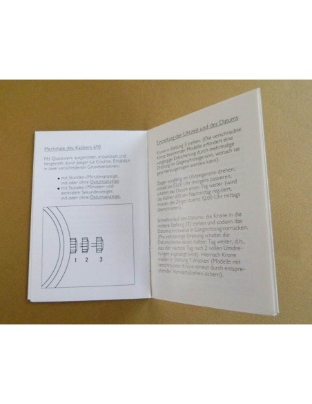 Livret d'instructions JAEGER LECOULTRE - Cal 610