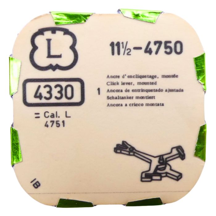 Landeron 4750 - 4330 Ancre d'encliquetage monté (à l'unité) - Click lever mounted (per unit)