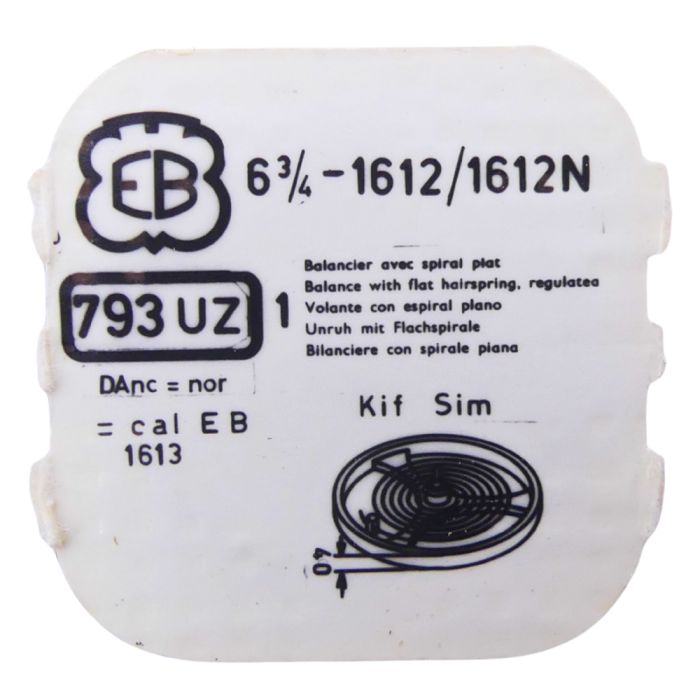 EB 1612/1612N - 793 Balancier avec plateau et spiral (à l'unité) - Balance with roller regulated (per unit)