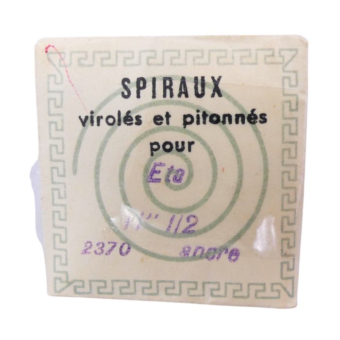 ETA 2370 - 734 Spiral plat réglé piton rond (à l'unité) - Flat hairspring regulated round stud (per unit)