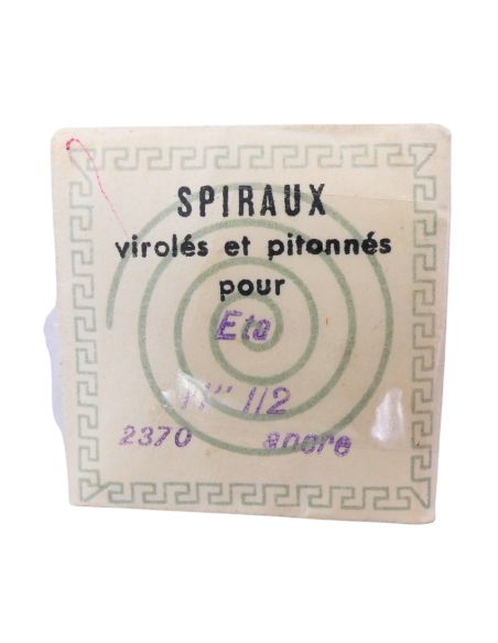 ETA 2370 - 734 Spiral plat réglé piton rond (à l'unité) - Flat hairspring regulated round stud (per unit)