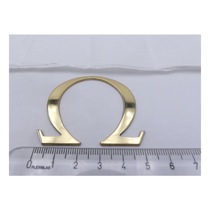 Omega lettres Logo - golden letters