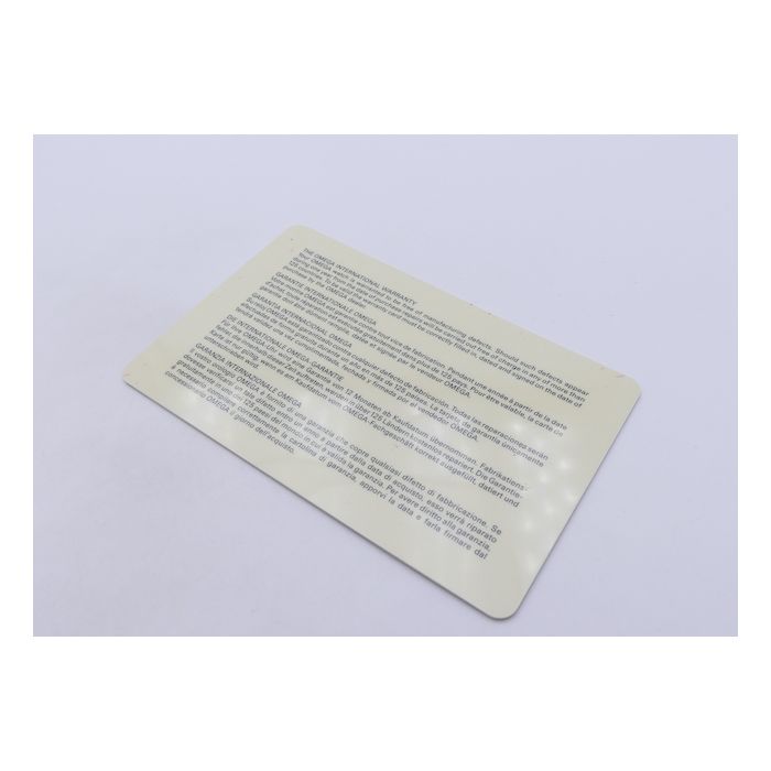 Omega1031 Carte de Garantie- International Warranty