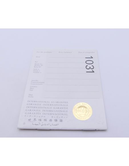 Omega1031 booklet de Garantie- International Warranty