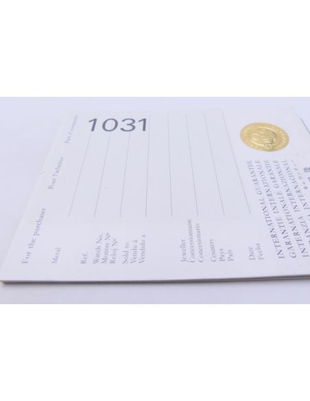 Omega1031 booklet de Garantie- International Warranty