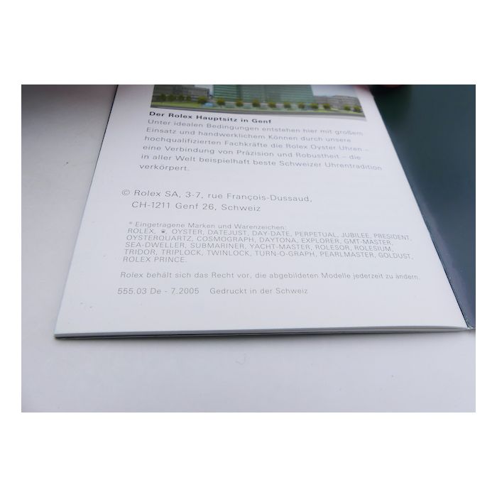 Rolex Cosmograph Daytona Booklet - 2005