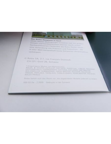 Rolex Cosmograph Daytona Booklet - 2005