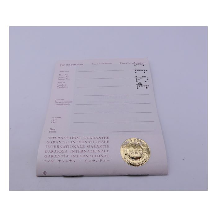 Omega 1211 Garantie vierge - International Guarantee