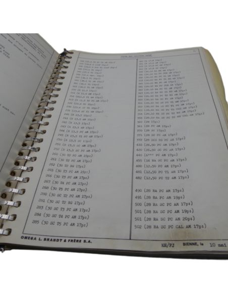 Omega Catalogue technique 1960 - Utilization of spare parts