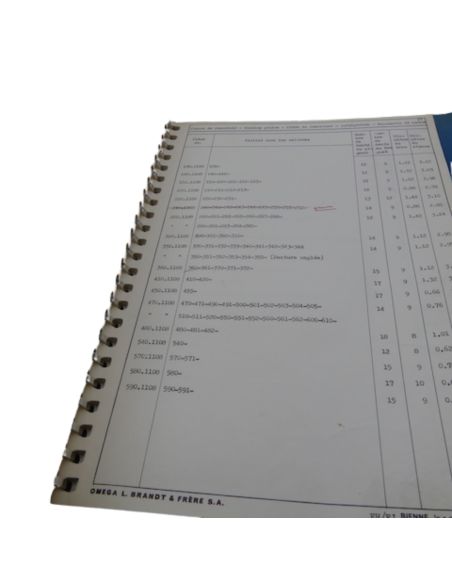 Omega Catalogue technique 1960 - Utilization of spare parts