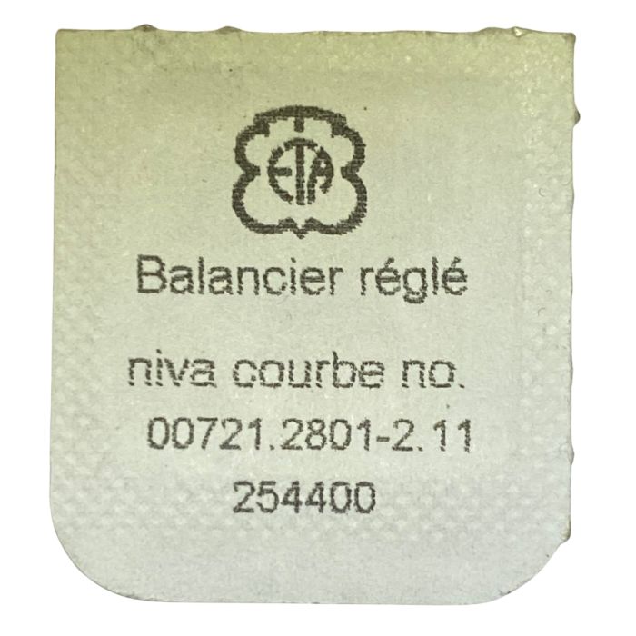 ETA 2801-2 - 721 Balancier avec spiral plat (à l'unité) - Balance with flat hairspring regulated (per unit)