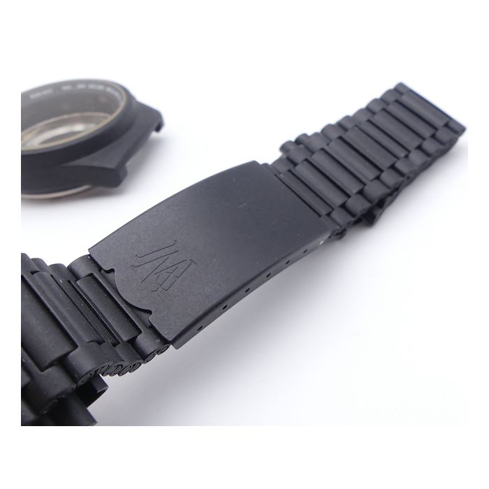 Lemania 1873 Boîtier PVD noir - Black case with strap