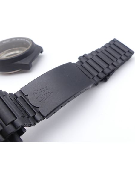 Lemania 1873 Boîtier PVD noir - Black case with strap