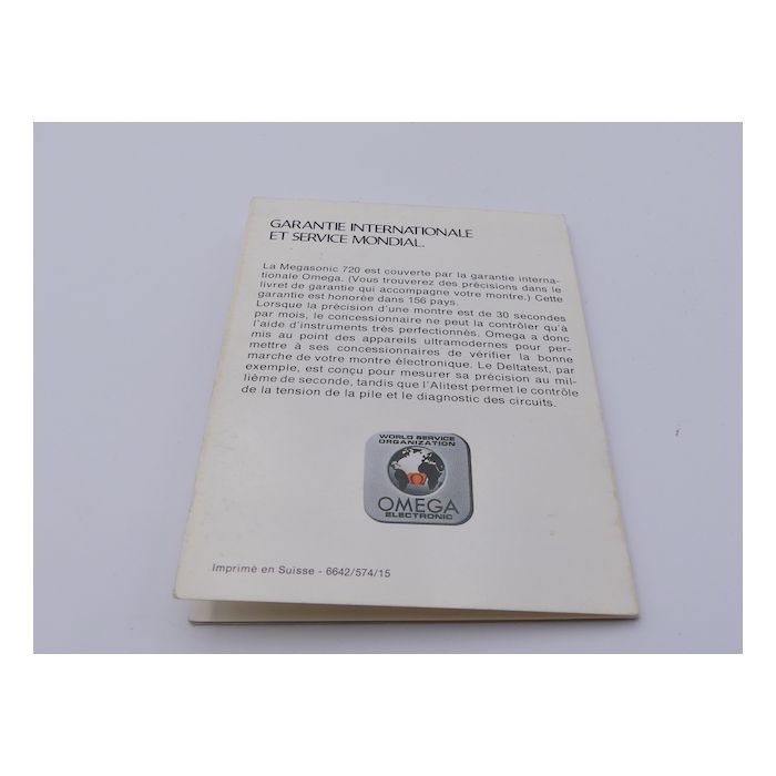 Omega Megasonic 720 Livret - Booklet 