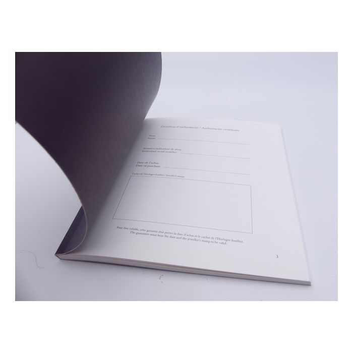 Boucheron Garantie internationale vierge - International Guarantee