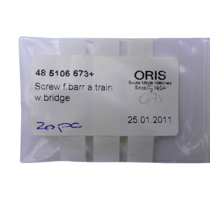 Oris 673 - 5106 Vis de pont de barillet et de rouage (à l'unité) - Screw for barrel and train wheel bridge (per unit)