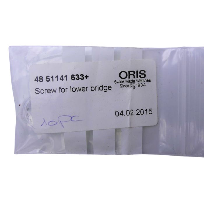 Oris 633 - 51141 Vis de pont inférieur du dispositif automatique (à l'unité) - Lower bridge for automatic device screw (per unit