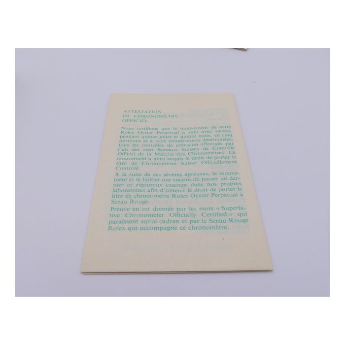copy ofRolex 79173 Attestation-Garantie