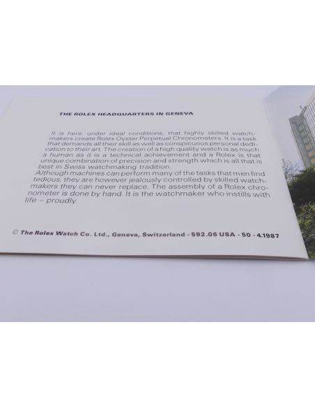 Rolex Day-Date Booklet - 1987