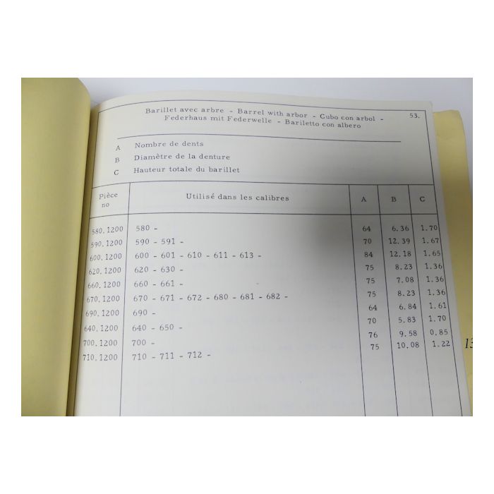 Omega Catalogue des pièces de rechange - Spare parts Catalogue - 1967