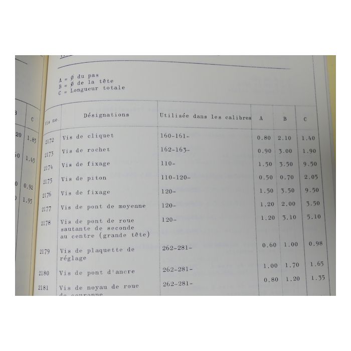 Omega Catalogue des pièces de rechange - Spare parts Catalogue - 1967