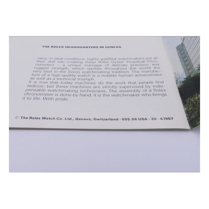 Rolex GMT-MASTER Booklet - 1987