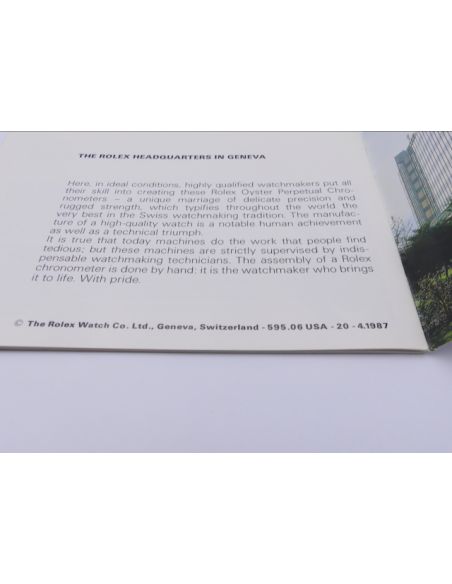 Rolex GMT-MASTER Booklet - 1987