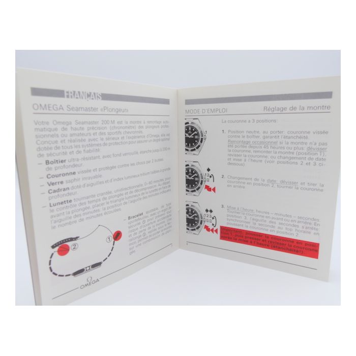 Omega Seamaster Auto 200m Livret - Booklet - Cal 1111