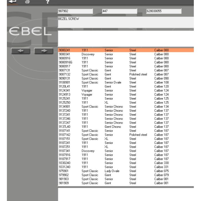 Ebel 1911 Vis de lunette - Bezel screws - 987902 / 447