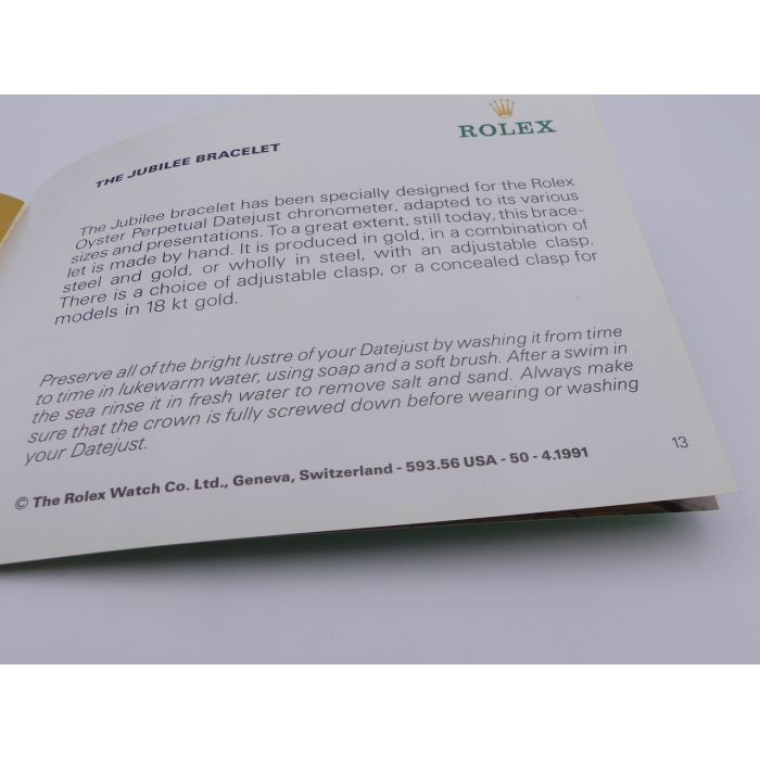 copy ofRolex Explorer Booklet - 1995