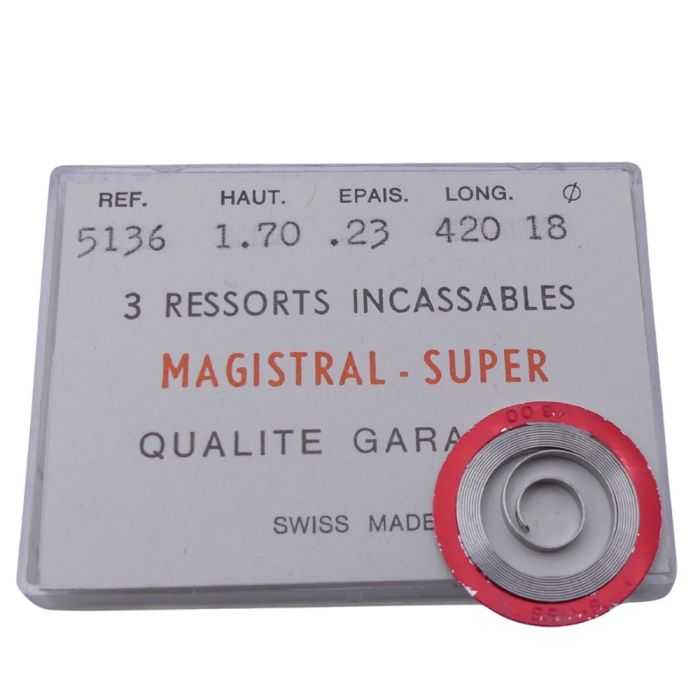 Heuer 736 - 770 Ressort de barillet (à l'unité) - Mainspring (per unit)