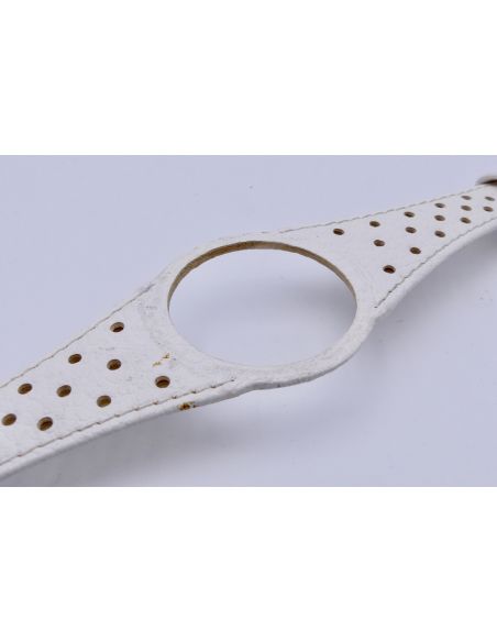 Omega Dynamic bracelet cuir - Leather strap - Blanc