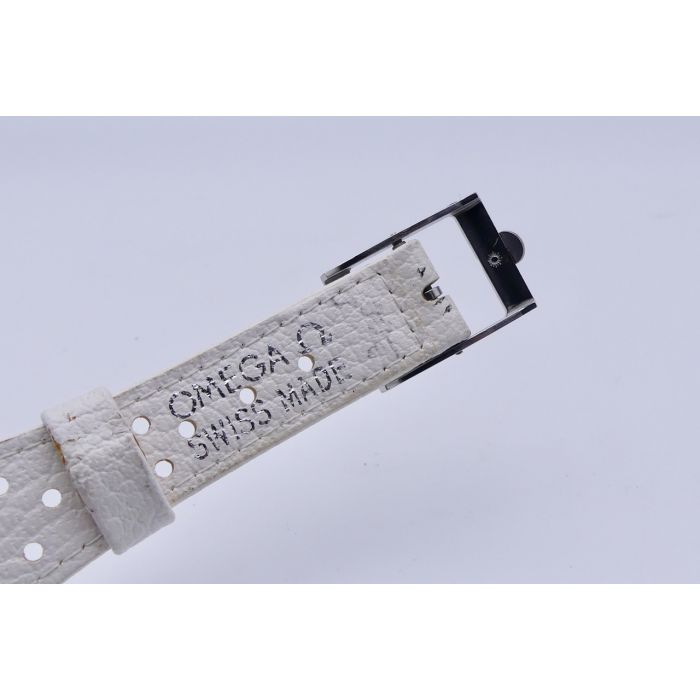 Omega Dynamic bracelet cuir - Leather strap - Blanc