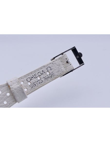 Omega Dynamic bracelet cuir - Leather strap - Blanc