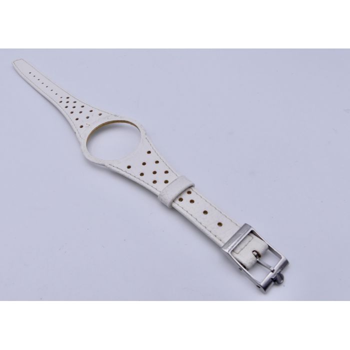 Omega Dynamic bracelet cuir - Leather strap - Blanc